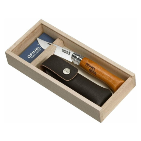 Opinel Wooden Gift Box N°08 Carbon + Sheath Turistický nôž
