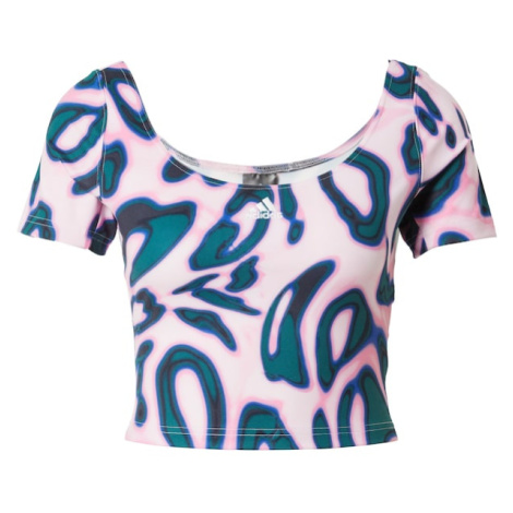 ADIDAS SPORTSWEAR Funkčné tričko 'Vibrant Print '  modrá / petrolejová / ružová / biela
