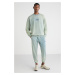 GRIMELANGE Alex Men's Knitted Crew Neck Relaxed Fit Elastic Cuff Blue Tracksuit Set