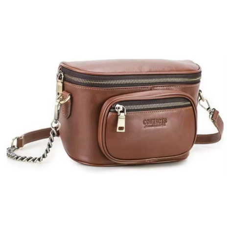 Contacts® dámska kožená kabelka Valence Hnedá