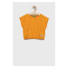 Detské bavlnené tričko United Colors of Benetton oranžová farba,