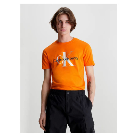 Oranžové pánske tričko Calvin Klein Jeans
