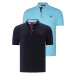 DUAL SET T8582 DEWBERRY MENS T-SHIRT-NAVY BLUE-CYAN