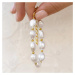 OLIVIE Strieborný perlový náramok GOLD 8803