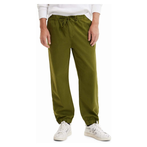 Bavlnené nohavice Desigual zelená farba