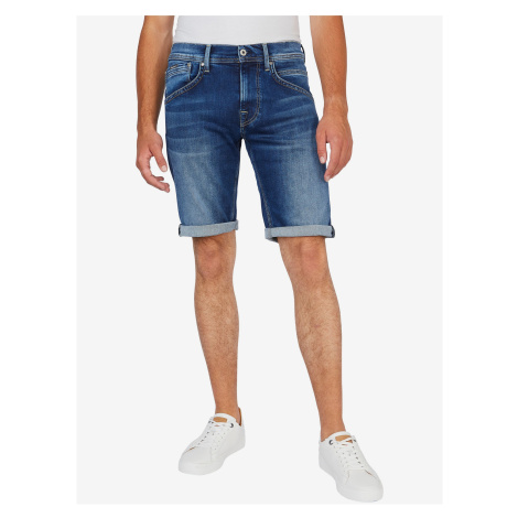 Tmavomodré pánske rifľové kraťasy Pepe Jeans Track