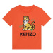 Detské bavlnené tričko Kenzo Kids oranžová farba, s potlačou