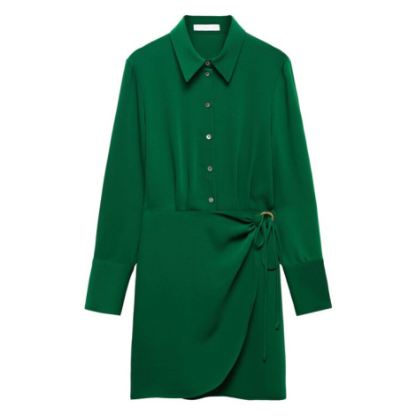 MANGO Košeľové šaty 'Bela'  zelená
