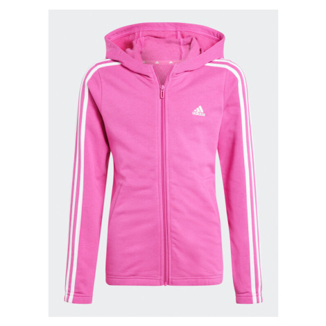 Adidas Mikina Essentials 3-Stripes IJ6224 Ružová Slim Fit