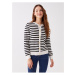 LC Waikiki Crew Neck Striped Long Sleeve Women's Knitwear Cardigan