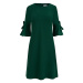 Dámské trapézové šaty v lahvově zelené barvě s rozšířenými rukávy model 6710835 - numoco XL