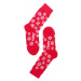 Červené vzorované ponožky Red Snowflake