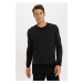 DEFACTO Black Standard Fit Regular Cut Crew Neck Knitwear Sweater