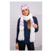 Women's set with scarf Anika K304 ecru + purple