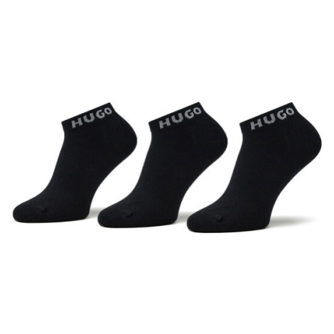 Hugo Súprava 3 párov vysokých dámskych ponožiek 3p As Uni Cc W 50483111 Čierna Hugo Boss
