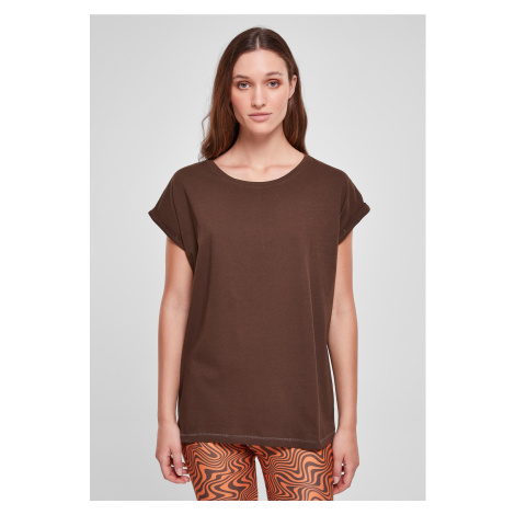 Women's T-shirt with extended shoulder brown Urban Classics