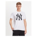 47 Brand Tričko MLB New York Yankees Imprint 47 Echo Tee BB017TEMIME544103WW Biela Regular Fit