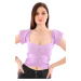 Z2008 DEWBERRY WOMEN'S CROCHET BLOUSE-LILAC