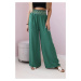 Trousers with a wide elastic waistband in green colour