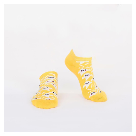 Men's yellow short socks with fairy lights FASARDI