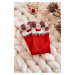 Youth Smooth socks with reindeer red