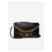 Čierna dámska malá crossbody kabelka s ozdobnou retiazkou v zlatej farbe Versace Jeans Couture C