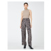 Koton Women's Black Patterned Trousers