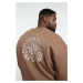 Trendyol Plus Size Brown Oversize/Wide Cut Embroidered Fleece Inside Sweatshirt