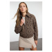 Trendyol Multicolored Brown Regular Fit Leopard Patterned Thin Jacket Coat