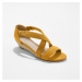 Blancheporte Sandále semišového vzhľadu žltá