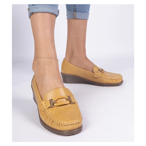 Gemre Žlté dámske mokasíny na platforme z ekokože Kappi