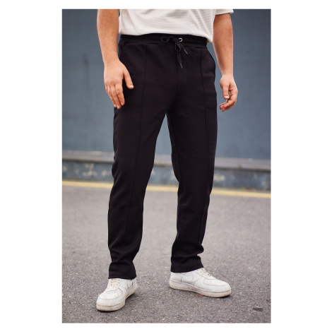 Trendyol Black Regular Cut Textured Stitch Detailed Sweatpants