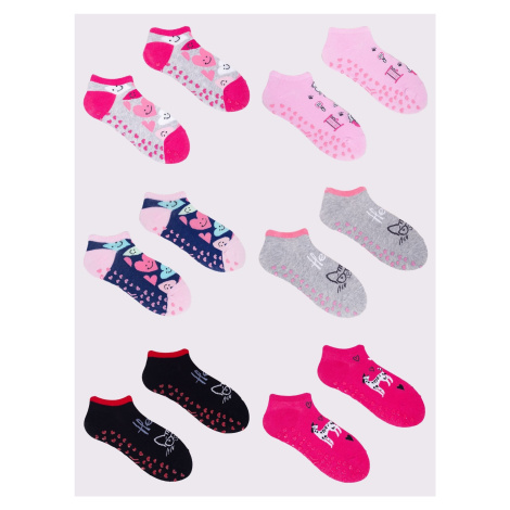 Yoclub Kids's Girls' Ankle Socks Patterns Colours 6-Pack