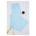 Trendyol Blue Pointel Openwork/Hole Detailed Pocketed Ribbed Knitted Pajama Bottoms