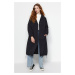 Trendyol Black Premium oversize vodoodpudivý dlhý kabát