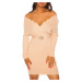 Sexy bat sleeve knit dress camel Einheitsgroesse