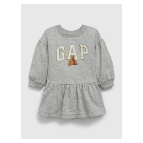 Šedé dievčenské šaty s logom GAP