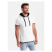 Ombre Casual men's cotton t-shirt with hood - white