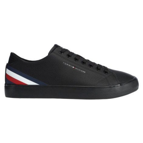 Tommy Hilfiger VULC CORE LOW LTH STRIPES Pánska tenisová obuv, čierna, veľkosť