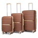 KONO travel set kufrov polypropylén PP - 36L, 60L, 92L - hnedá/apricot