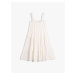 Koton Strapless Tiered Midi Dress with a Relaxed Cut, textured texture.
