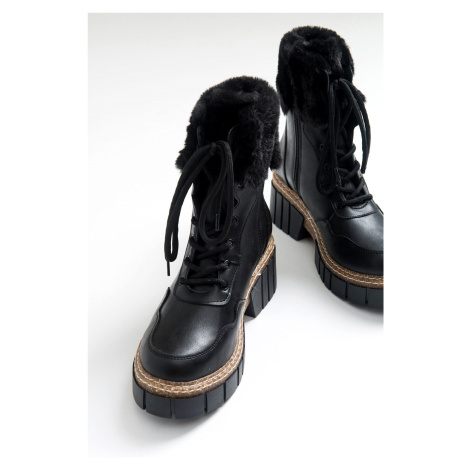 LuviShoes Faıth Black Skin Women's Boots