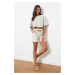 Trendyol Beige Lacing Detailed Denim Shorts