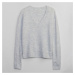 Svetr GAP V Neck Sweater Light Heather Grey