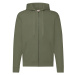 Olive Zippered Hoodie Classic Fruit of the Loom