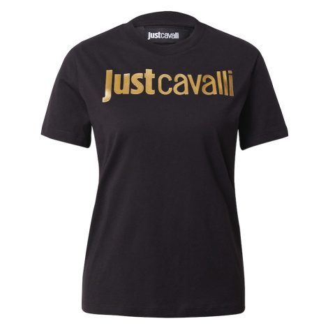 Just Cavalli Tričko  zlatá / čierna