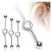 Piercing z chirurgickej ocele do ucha - rovná tyčka so slučkou, guličkové ukončenie - Rozmer: 1.