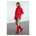 Trendyol Red Button Detailed Soft Texture Regular Short Jacket Coat