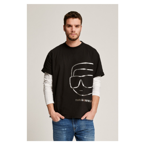 Tričko Karl Lagerfeld Ikonik 2.0 Outline Big T-Shirt Black