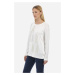 Tričko La Martina Woman T-Shirt L/S Viscose Jers Off White